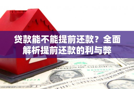 佳县贷款能不能提前还款？全面解析提前还款的利与弊