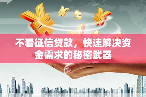 佳县不看征信贷款，快速解决资金需求的秘密武器