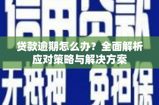 佳县贷款逾期怎么办？全面解析应对策略与解决方案