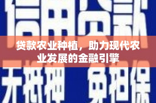 佳县贷款农业种植，助力现代农业发展的金融引擎