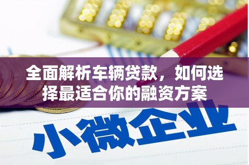 佳县全面解析车辆贷款，如何选择最适合你的融资方案