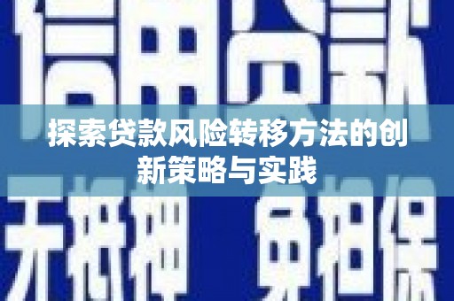 佳县探索贷款风险转移方法的创新策略与实践